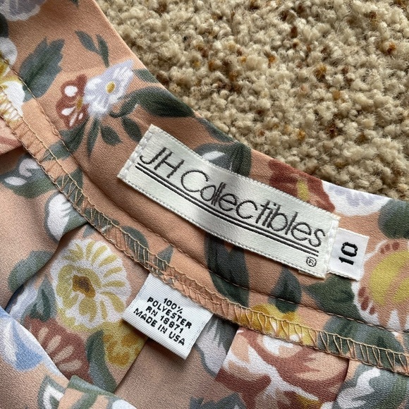 80S vintage midi length floral skirt fits size 6-8 - Picture 4 of 4